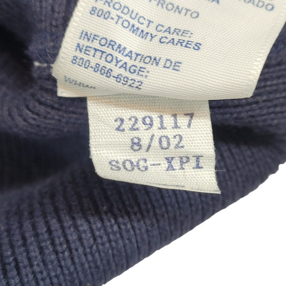 Vintage Y2K Tommy Hilfiger Blue Knit Sweater Stripe Sleeve Women’s XL - Picture 11 of 11